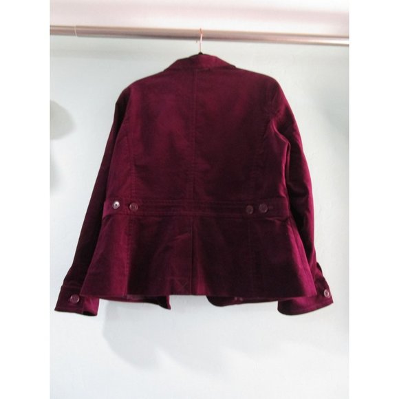 Talbots Purplish Burgundy Velvet Jacket NWOT 16P Fully Lined - Picture 10 of 12